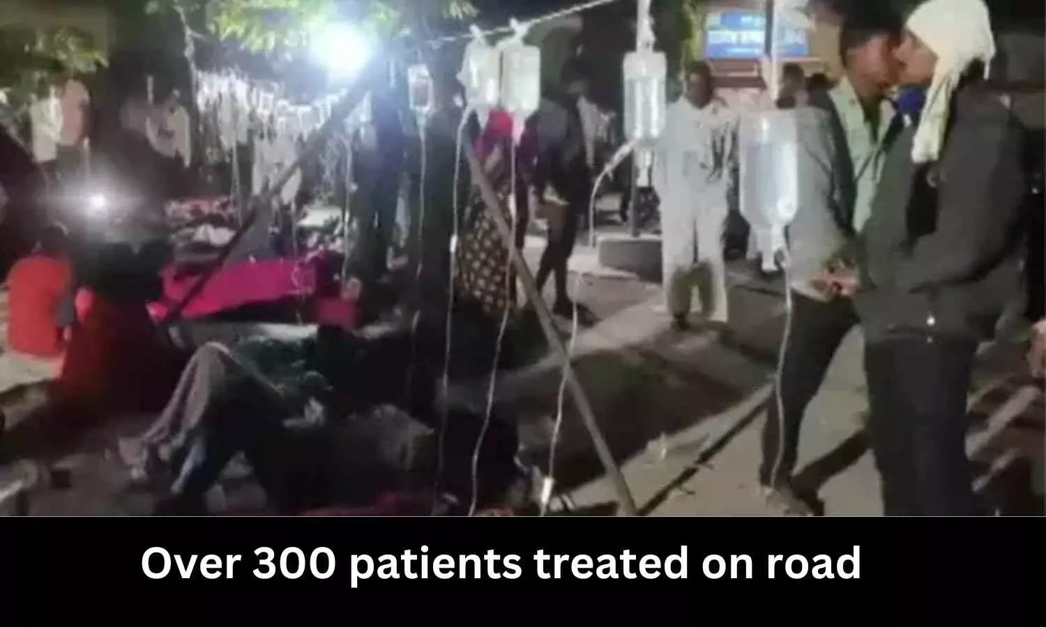 Viral Video: Patients administered saline bottles fitted on trees outside hospital