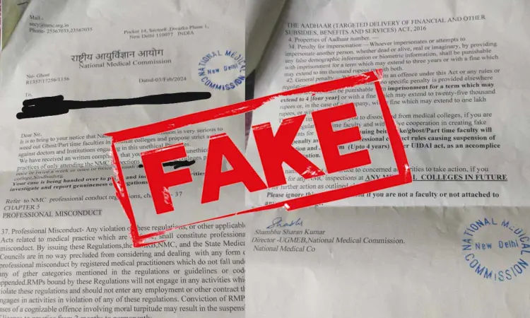 Viral NMC Letter threatening Action Against Doctor for Acting as Ghost Faculty is FAKE, clarifies NMC official