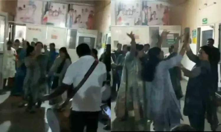 Viral Video shows Doctors, CHC Hapur staff dancing to drum tunes as patients suffer