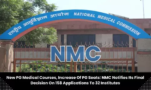 NMC notifies its final decision on 158 applications to start new PG medical courses, increase PG medical seats