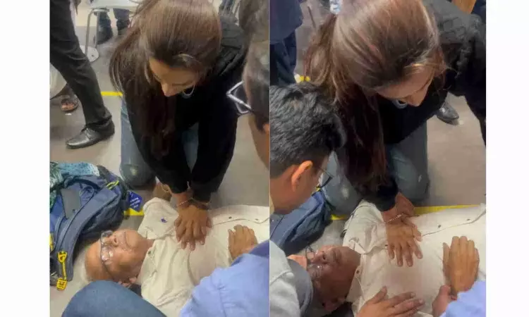 Heroic: Woman doctor saves 60-year-old man by performing CPR at Delhi Airport
