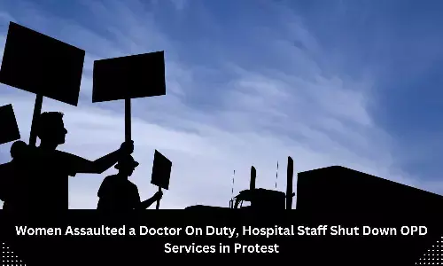 Patient relative throw footwear at physician, hospital staff shut down OPD services in protest