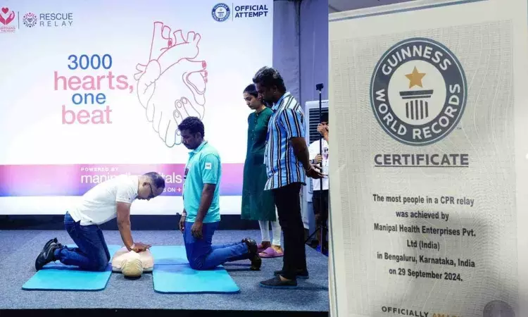 Manipal Hospitals set new Guinness World Record of 3319 CPR performances within 24 hours