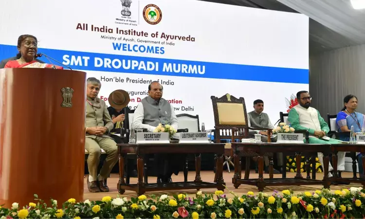 Ayurveda is Indias invaluable gift to World: President Murmu graces 8th foundation day of AIIA