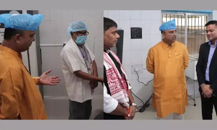 Faux Pas! Bihar Health Minister Wears Shoe Cover on Head while hospital inspection, internet in splits