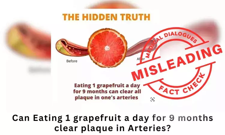 Fact Check: Can Eating 1 grapefruit a day for 9 months clear plaque in Arteries?