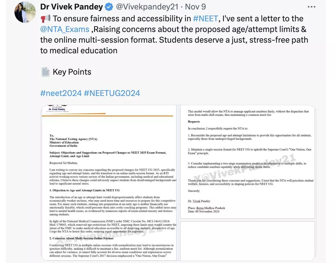 Dr. Vivek Pandey Expresses Concern Over Potential Changes in NEET UG Exam 