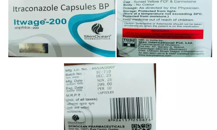 Telangana DCA seizes overpriced anti-fungal medicine Itwage-200 Capsules at Hyderabad