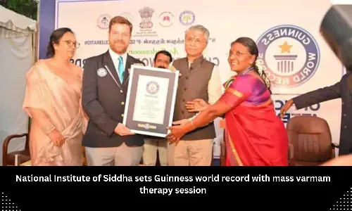 National Institute of Siddha sets Guinness world record with mass varmam therapy session