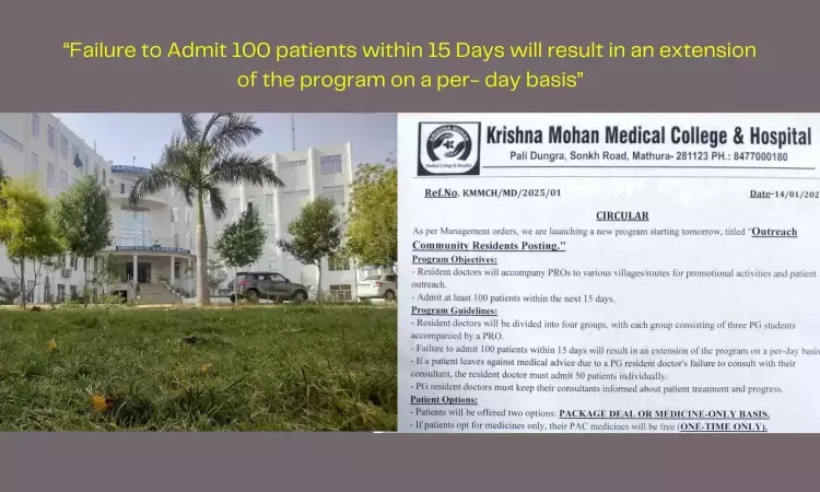 KM Medical College circular setting target for Residents to admit 100 patients in 15 days sparks controversy