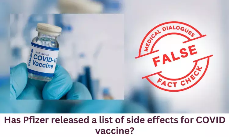 Fact Check: Has Pfizer released a list of side effects for COVID vaccine?