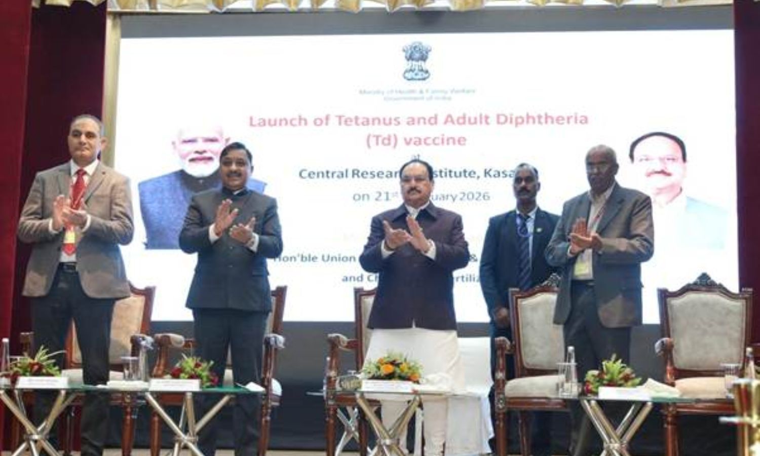 Health Minister Nadda Launches Indigenous Tetanus-Diphtheria Vaccine at CRI Kasauli
