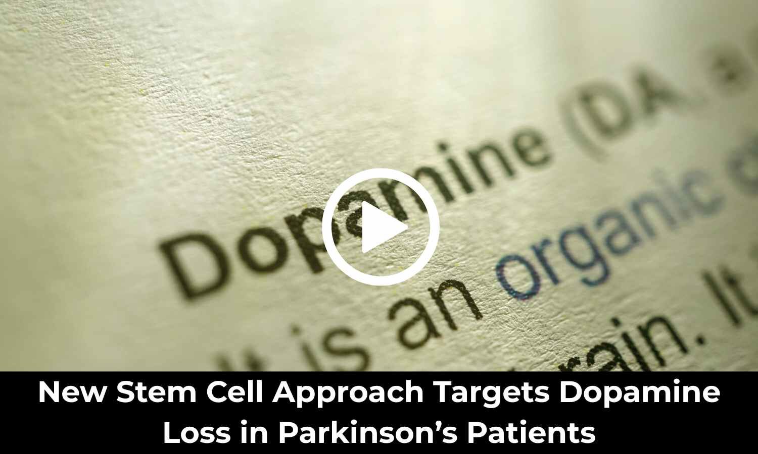New Stem Cell Approach Targets Dopamine Loss in Parkinson's Patients: Study