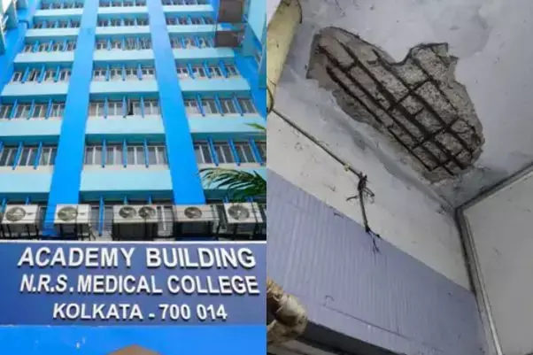 Ceiling collapses at NRS Medical College CCU, 12 critically ill patients escape Ceiling collapses at NRS Medical College CCU, 12 critically ill patients escape