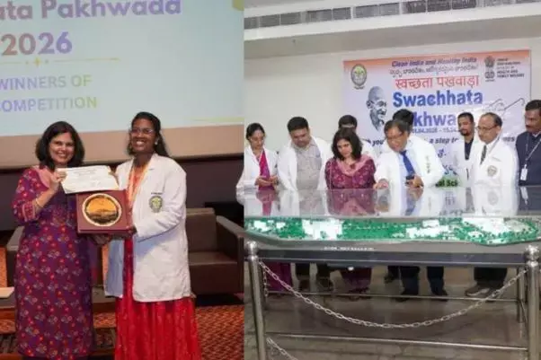 Punya Salila Srivastava reviews cleanliness measures at AIIMS Mangalagiri