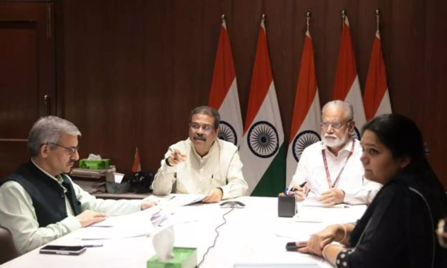 Union Education Minister, Former ISRO Chairman review NEET 2026 re-exam preparedness