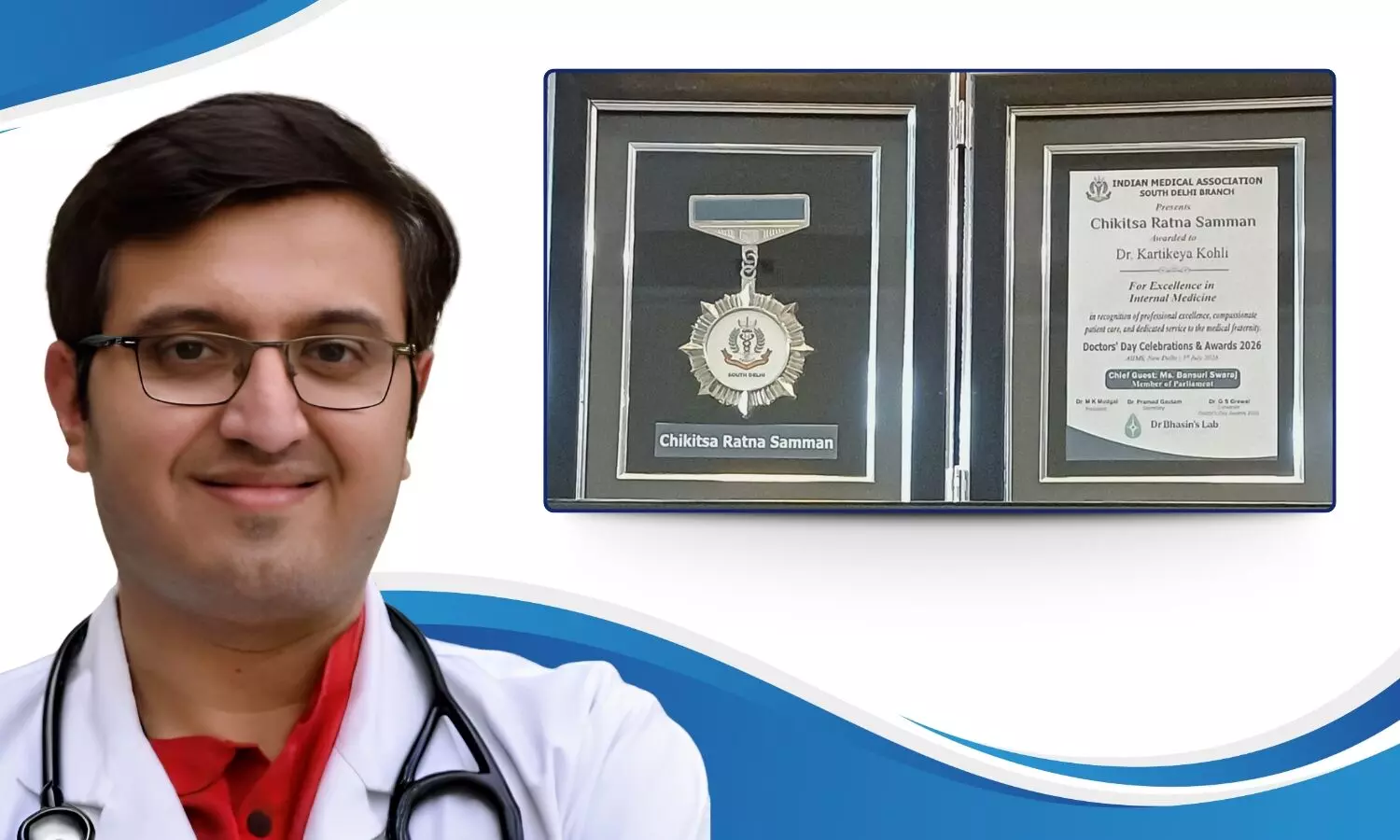 Dr Kartikeya Kohli Honored with Chikitsa Ratan Award by IMA on Doctors Day
