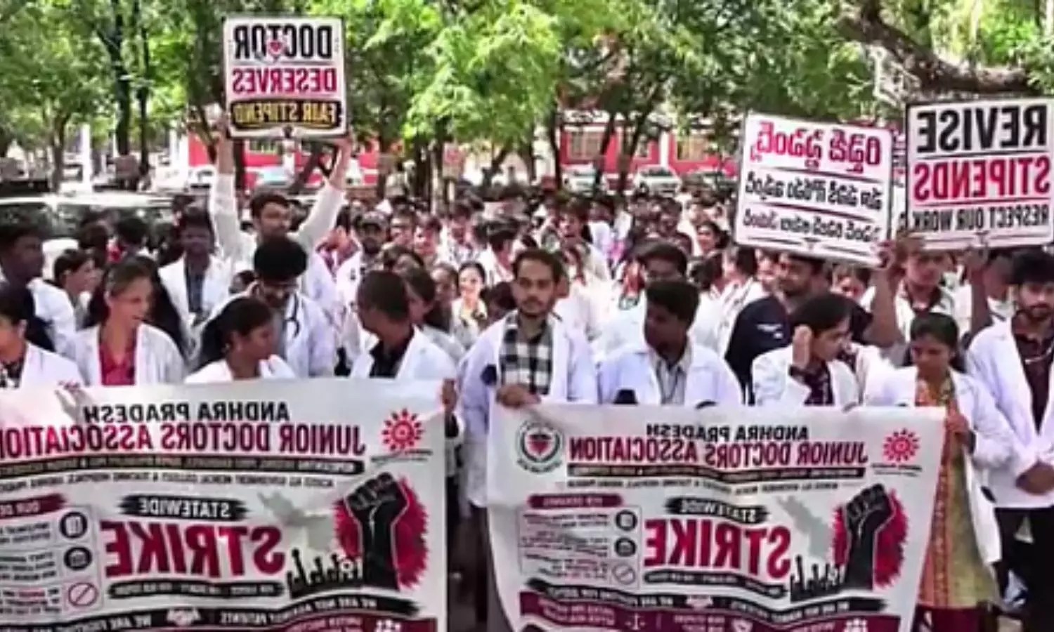 Andhra Pradesh junior doctors stage beach rally as protest enters 10th day