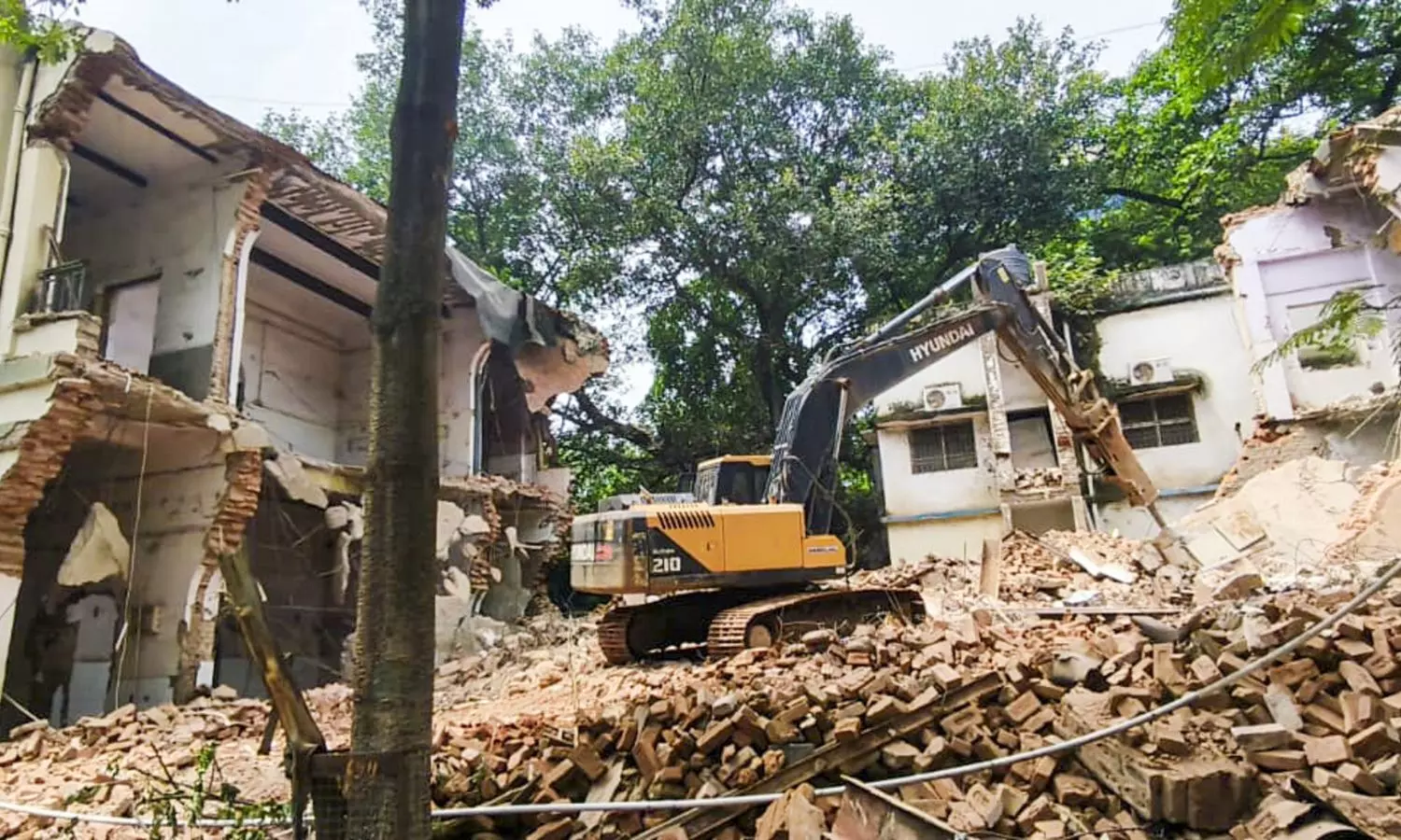 Demolition begins at 120 year old general hospital building on PMCH campus Demolition begins at 120 year old general hospital building on PMCH campus