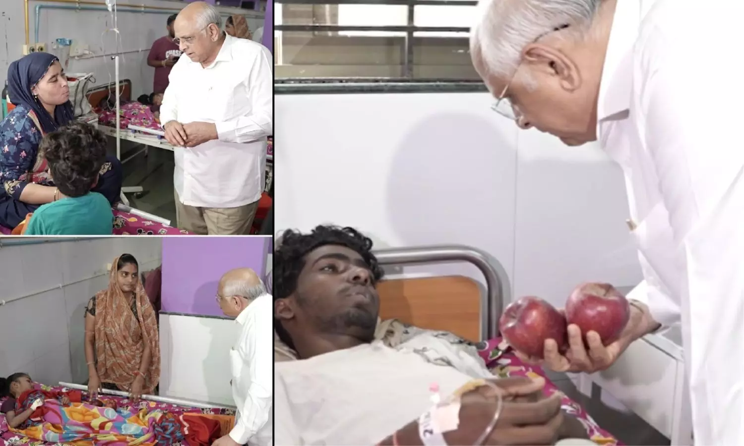 Gujarat CM visits patients, distributes fruits at Sola Civil Hospital