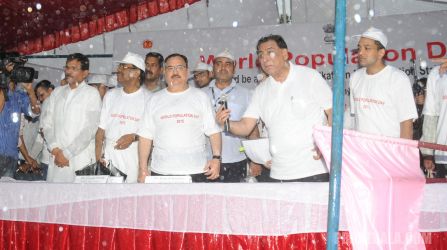 JP Nadda Flags Walkathon to celebrate World Population Day