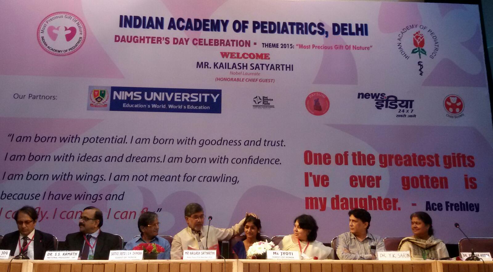 IAP along with Nobel Laureate Kailash Satyarthi celebrate daughters day at MAMC