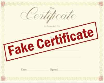 Image result for fake certificate