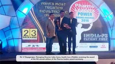 India Home Health Care Honoured with Jury Award for Most Promising Home Healthcare Service Provider 2016 in India