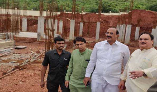 Nadda inspects construction works of AIIMS